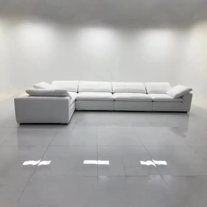 Modern Design l Shape Sofa Set Living Room Furniture Sectional Couch Set Modern Living Room Sofa White Sofas for Home — image 7