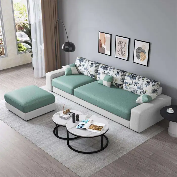 Bestseller Fabric Sofa Small Cheap Couch Living Room Modern L Shape Sofa Set Furniture 3 Seater Simple Design Sofa for Home — image 2