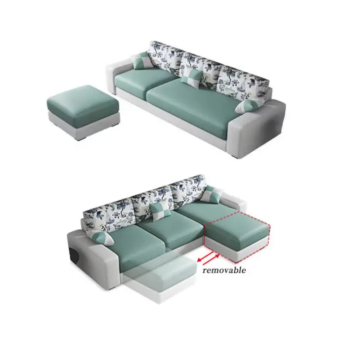 Bestseller Fabric Sofa Small Cheap Couch Living Room Modern L Shape Sofa Set Furniture 3 Seater Simple Design Sofa for Home — image 6
