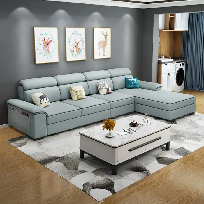 High Quality Multi-functional Simple Design L-shaped Sofa Modern Luxury Sofa Set Home Sofa Set Furniture for Living Room — image 3