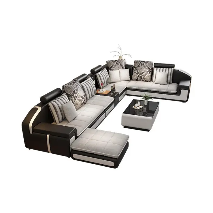 Popular Nordic New U Shaped Sofas for Sale Large U-Shaped Sofa Set Luxury Modern Living Room Combination Sofas for Home — image 2
