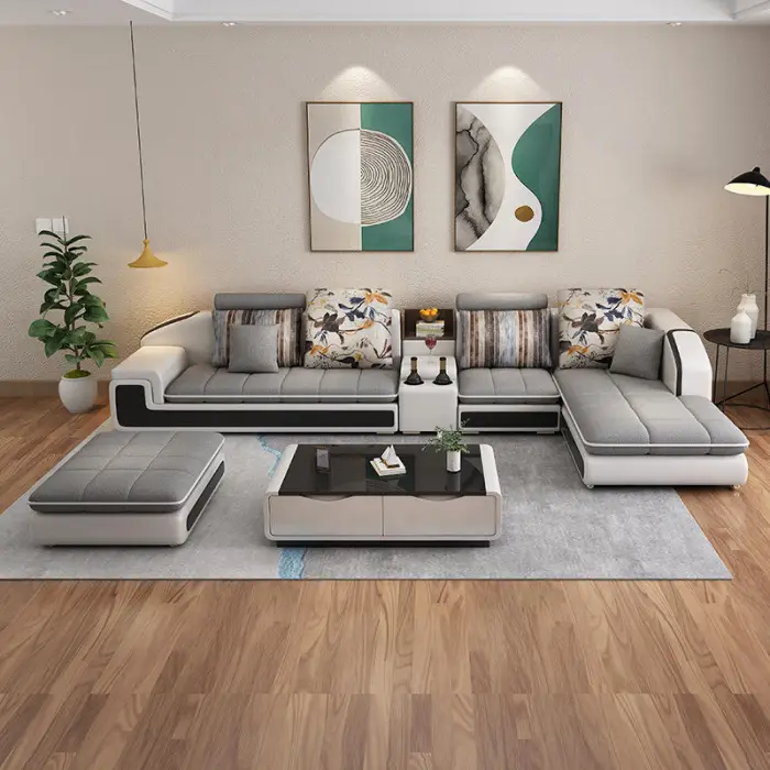 Popular Nordic New U Shaped Sofas for Sale Large U-Shaped Sofa Set Luxury Modern Living Room Combination Sofas for Home — image 3