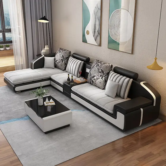 Popular Nordic New U Shaped Sofas for Sale Large U-Shaped Sofa Set Luxury Modern Living Room Combination Sofas for Home — image 4