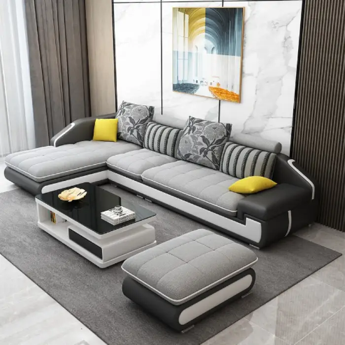 Popular Nordic New U Shaped Sofas for Sale Large U-Shaped Sofa Set Luxury Modern Living Room Combination Sofas for Home — image 5