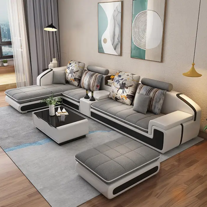 Popular Nordic New U Shaped Sofas for Sale Large U-Shaped Sofa Set Luxury Modern Living Room Combination Sofas for Home — image 6