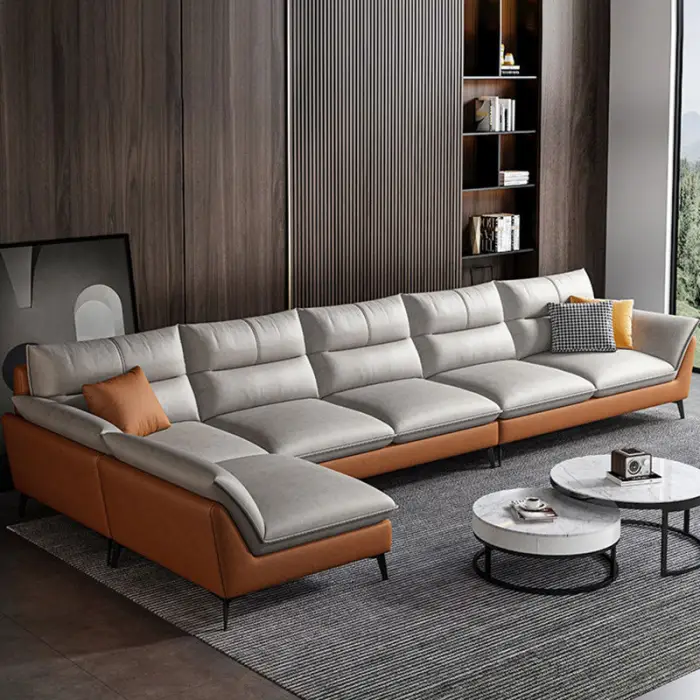 Modern Simple Designer L-shaped Sofa Wholesale Light Luxury Fabric Sofa for Home Apartment Nordic Living Room L-shape Sofa Set — image 2