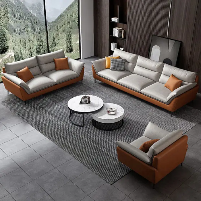 Modern Simple Designer L-shaped Sofa Wholesale Light Luxury Fabric Sofa for Home Apartment Nordic Living Room L-shape Sofa Set — image 3