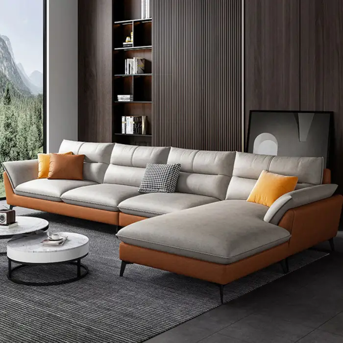 Modern Simple Designer L-shaped Sofa Wholesale Light Luxury Fabric Sofa for Home Apartment Nordic Living Room L-shape Sofa Set — image 5