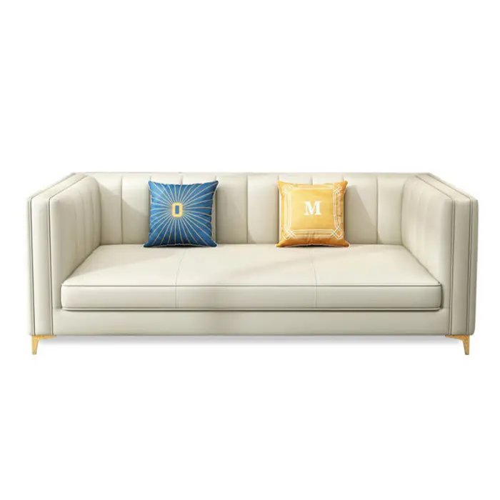 High Quality Light Luxury Sofa Set Furniture Living Room Modern Luxury White Sofa Set Leather Modern Sofa 3 2 1 Set Furniture — image 6