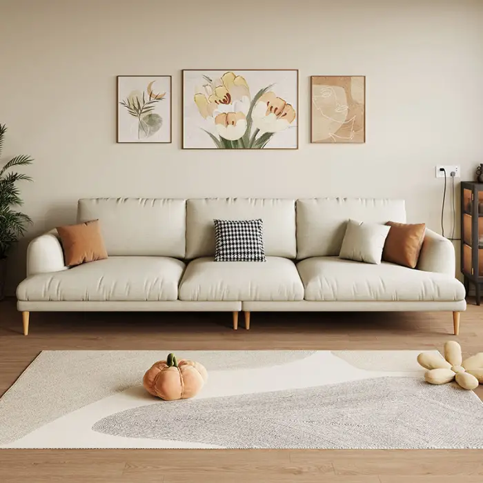 Sofa Manufacturers Wholesale Couches Sectional Sofa Living Room Furniture Modern White comfort Fabric Sofa Set — image 2