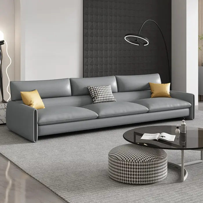 Washless Leathaire Fabric Sofa Indoor Modern Small Apartment Minimalist Luxury Living Room Three Seater Sofas for Home Luxury — image 6