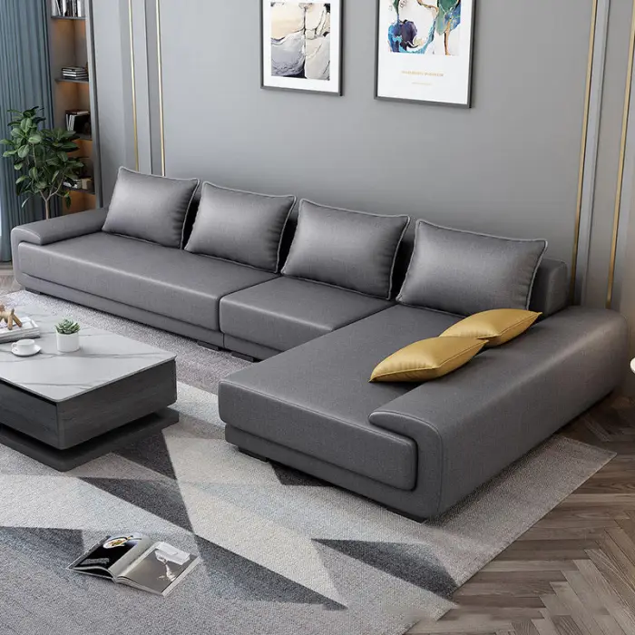 Italian Home Office Classic Sofa Modern Sofa Set Living Room Furniture Modern Luxury Fabric L-Shaped Sofa Furniture — image 3