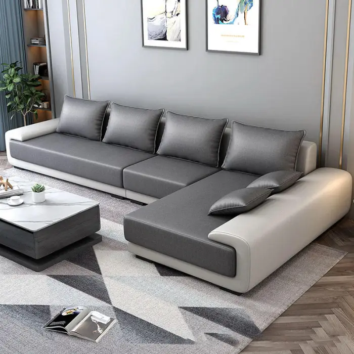Italian Home Office Classic Sofa Modern Sofa Set Living Room Furniture Modern Luxury Fabric L-Shaped Sofa Furniture — image 4