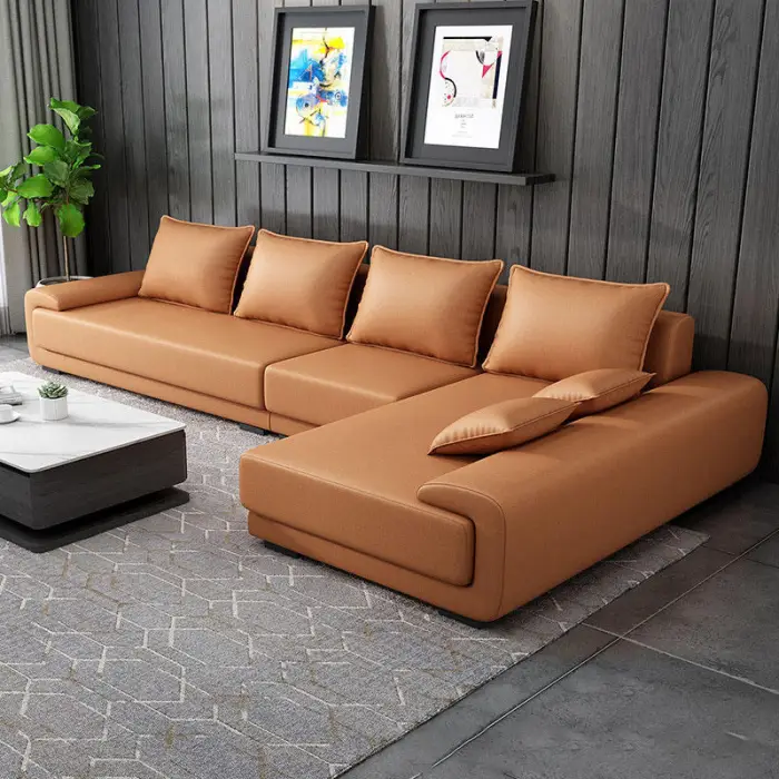 Italian Home Office Classic Sofa Modern Sofa Set Living Room Furniture Modern Luxury Fabric L-Shaped Sofa Furniture — image 5