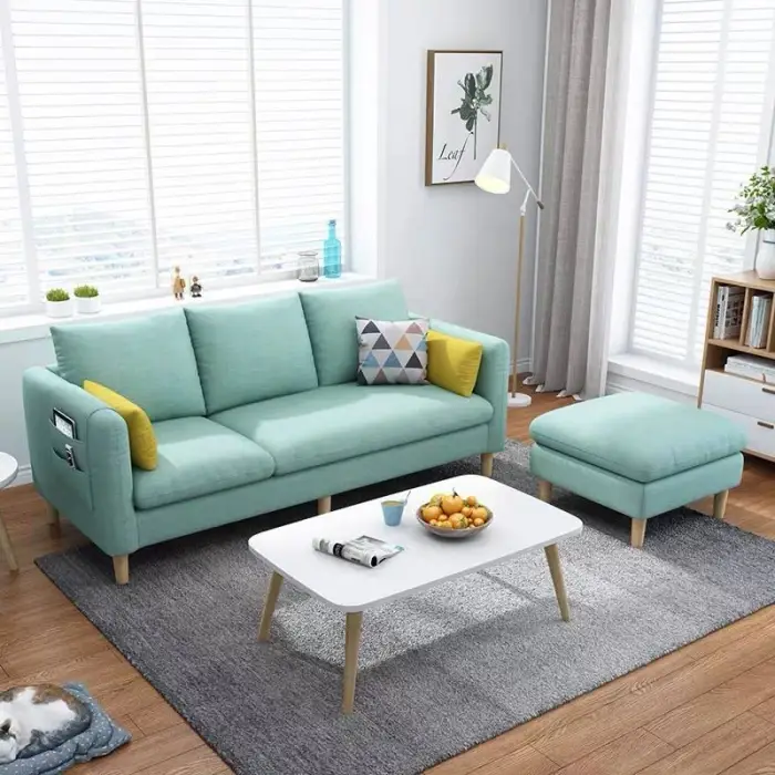 Wholesale Nordic Cheap Living Room Sofas Three Seat Modern Design 3 2 1 Sofa Sets Luxury Sofa Set Furniture — image 3