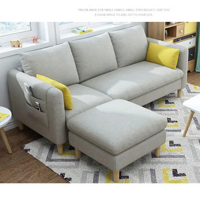Wholesale Nordic Cheap Living Room Sofas Three Seat Modern Design 3 2 1 Sofa Sets Luxury Sofa Set Furniture — image 4