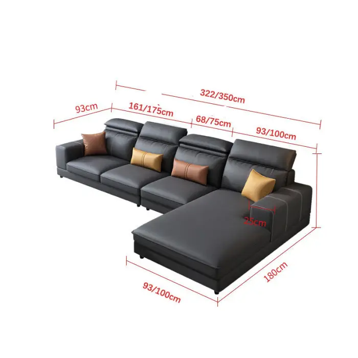 Living Room Microfiber Fabric Sofa Corner L Shape Sofa Designs Modern Couch Furniture Living Room Sofa Set — image 6