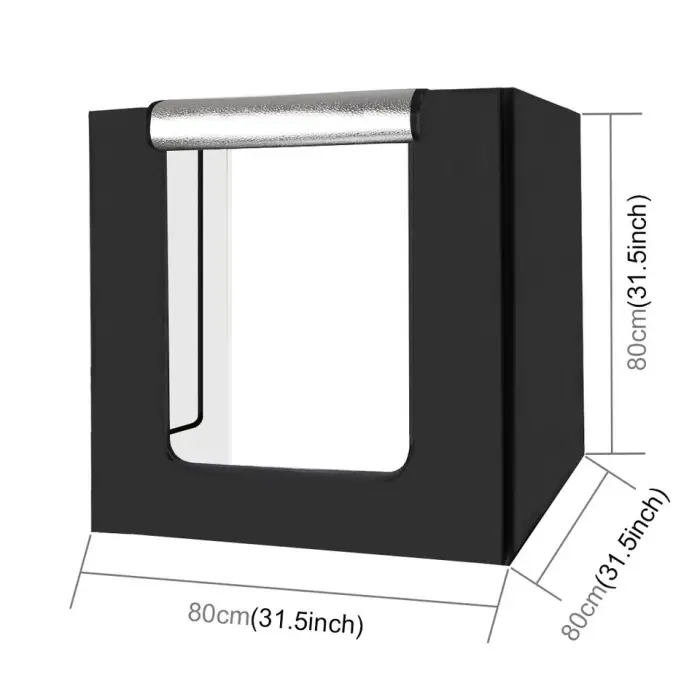 Factory Price 80cm Folding Portable 80W 9050LM White Light Photo Lighting Studio Photo Studio Light Box with 3 Colors — image 2