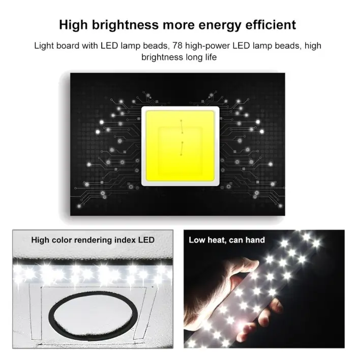 Factory Price 80cm Folding Portable 80W 9050LM White Light Photo Lighting Studio Photo Studio Light Box with 3 Colors — image 6
