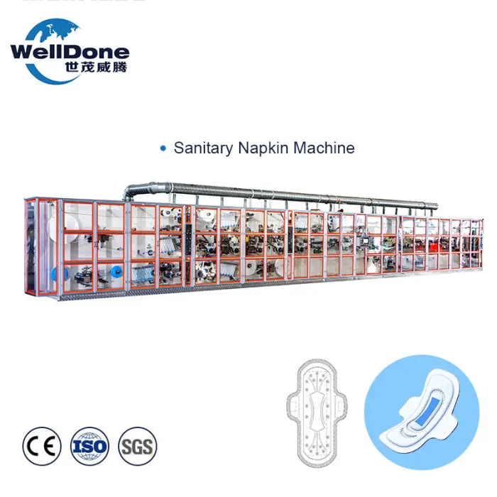 Welldone Sanitary Pad Making Machine Lady Pad Production Machinery Making Price — image 3