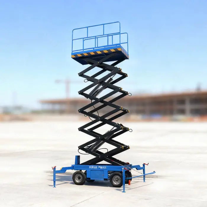 Free Shipping Electric Tricycle Mobile Scissor Lift Platform Electric Lift Platform Car for Aerial Work/Material Handling — image 6