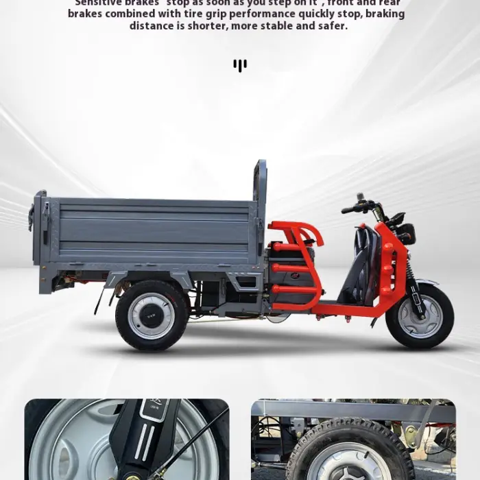Open Carrier Electric Tricycle Motorcycle with Big Box Size Range for Cargo Delivery 3 Wheel Electric Cargo on Sale — image 7