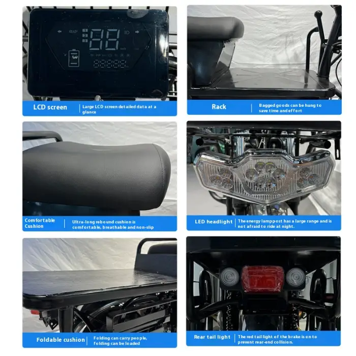 High Power Customizable Electric Tricycle Large Flat Pedal Open Body for Pulling Goods Durable Battery Car Reputed Manufacturer — image 4