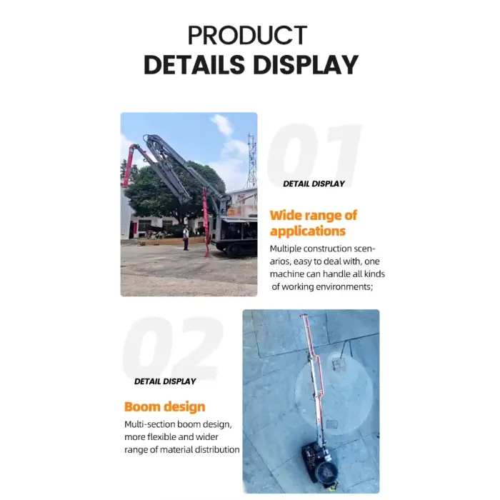 Crawler Type Boom Concrete Pump 85kW Diesel Engine 40m³ Capacity 2m³ Mixer 15m Boom for Road and Building Construction — image 3