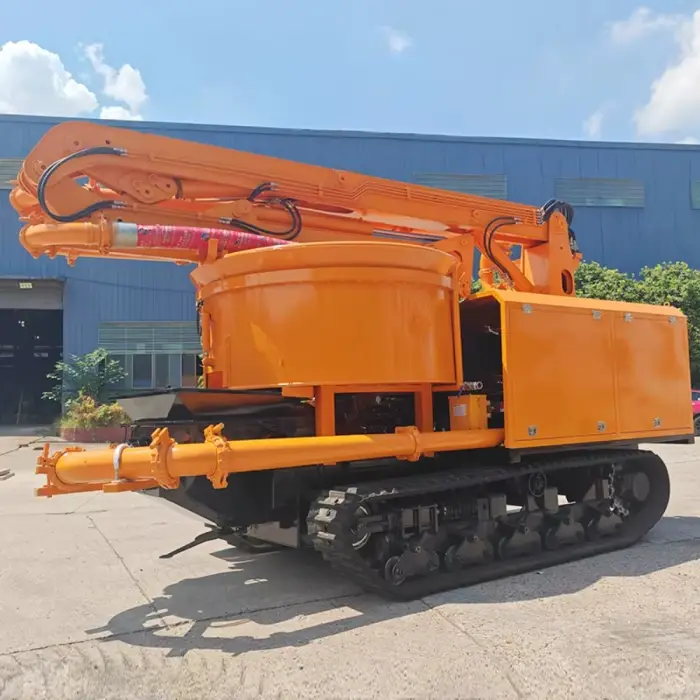 Crawler Type Boom Concrete Pump 85kW Diesel Engine 40m³ Capacity 2m³ Mixer 15m Boom for Road and Building Construction — image 4