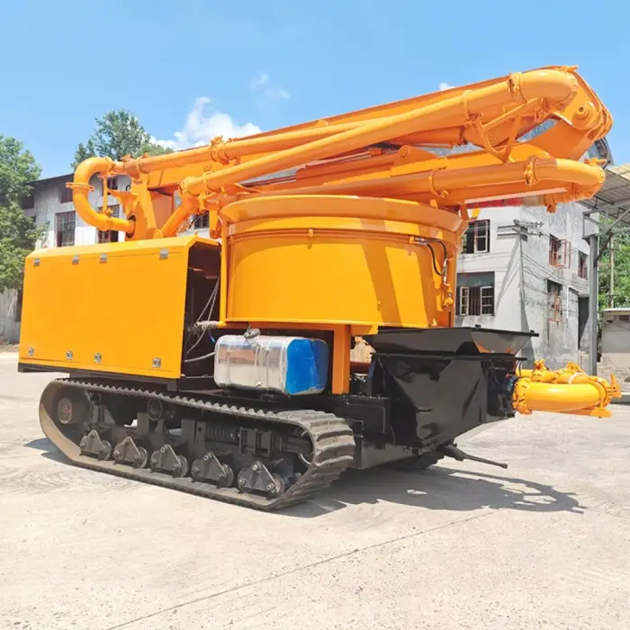 Crawler Type Boom Concrete Pump 85kW Diesel Engine 40m³ Capacity 2m³ Mixer 15m Boom for Road and Building Construction — image 5