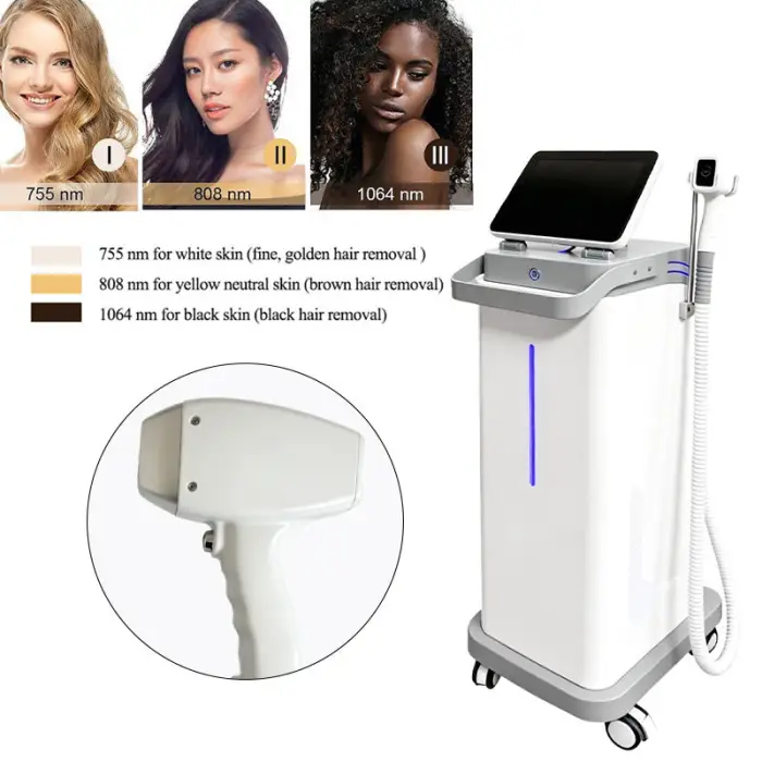 Platform Sales Top 1 High Power 3000w 4 Wavelength Ice Hair Removal Diode Laser 808 Nm Machine for Salon Laser Hair Removal — image 3