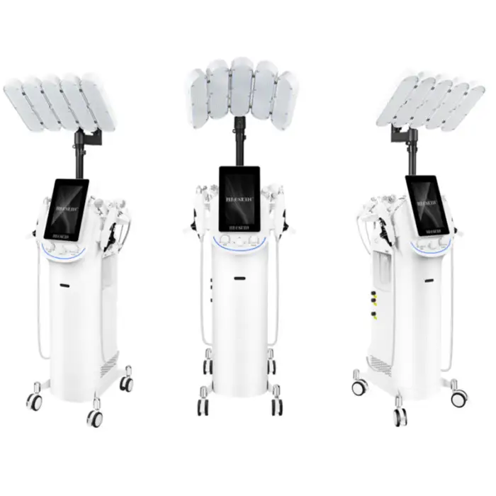 11 Handles Oxygen Facial Machine with PDT Light Therapy for Deep Cleansing Wrinkle Removal Acne Control & Skin Brightening — image 3