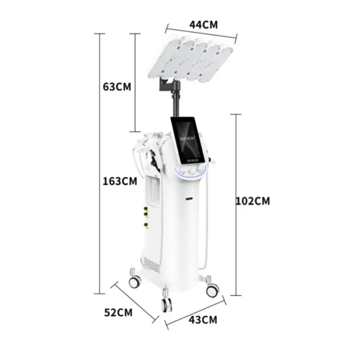 11 Handles Oxygen Facial Machine with PDT Light Therapy for Deep Cleansing Wrinkle Removal Acne Control & Skin Brightening — image 4