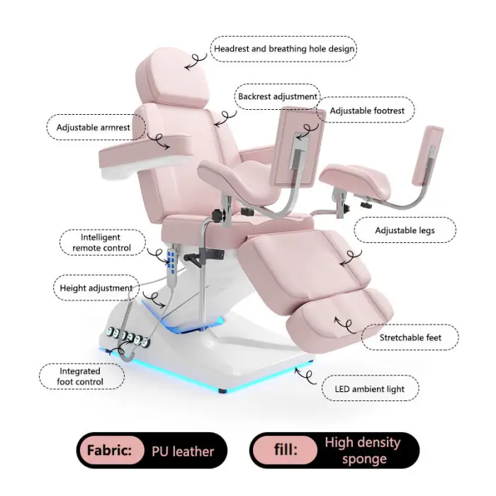 Bed Chair Gynecology Bed for Hospital Massage Robot Facial Spa Table Lash Tattoo Massage Bed — image 7