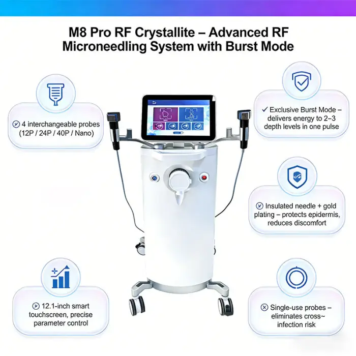 Hot Sale Crystallite Depth 8 RF Fractional Machine Fine Lines Removal Acne Scar Whitening Device for Beauty Salons Made ABS — image 6