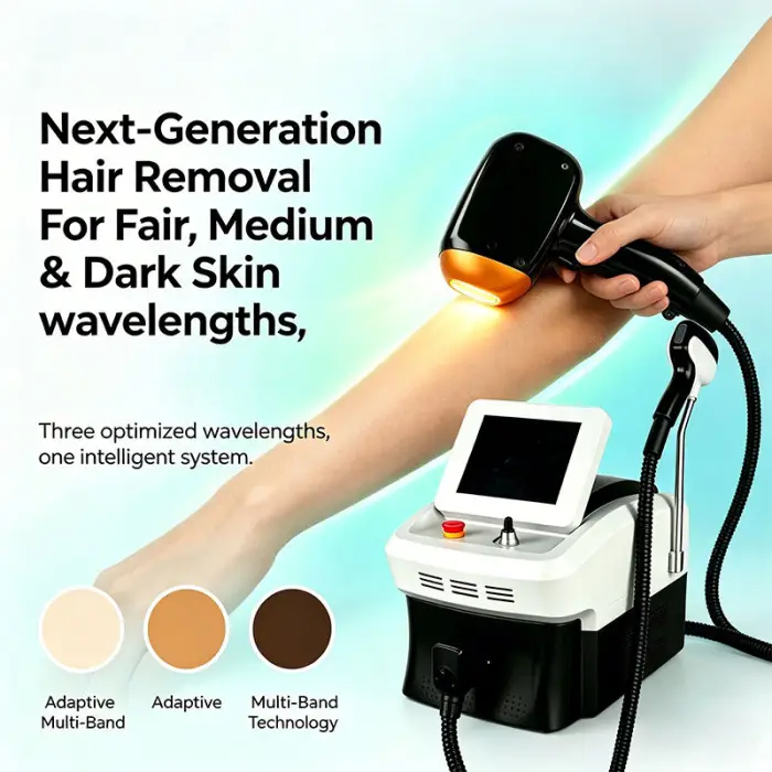 Professional Portable 4 Wavelength 808nm Cold Laser Hair Removal & Skin Rejuvenation Machine 2000W Power Diode Laser — image 6