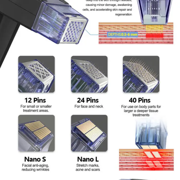 RF Microneedle for Jawline Definition Non Surgical Face Lift RF Microneedle Needles Cartridge Cooling Machine — image 5