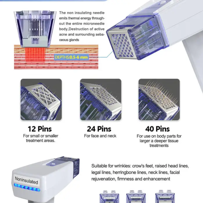 RF Microneedle for Jawline Definition Non Surgical Face Lift RF Microneedle Needles Cartridge Cooling Machine — image 6