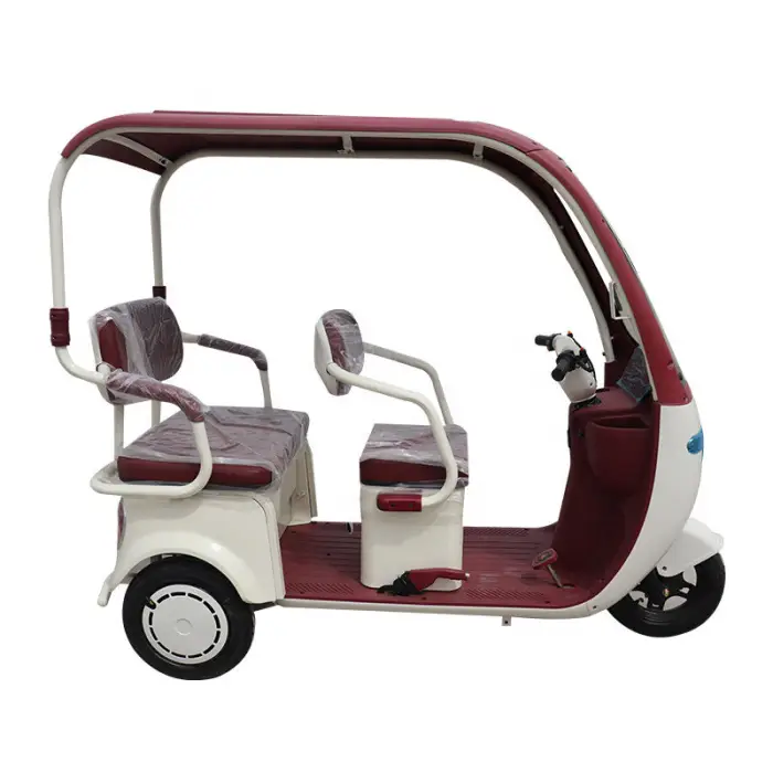 Cheap 3 Wheels Lithium Battery 3 Speed Double Row Seats Family Shuttle Passenger and Cargo Electric Tricycles — image 4