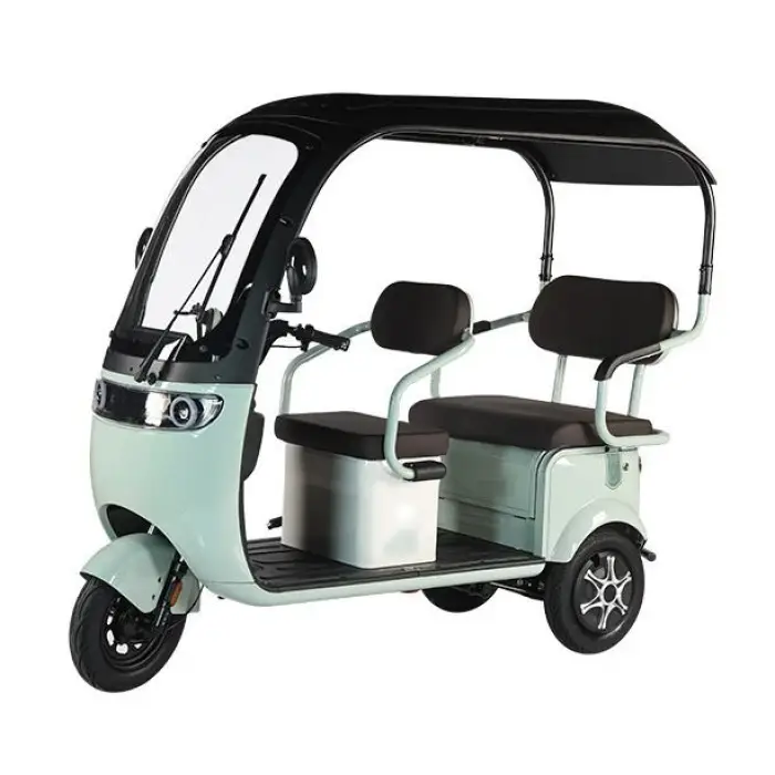 Cheap 3 Wheels Lithium Battery 3 Speed Double Row Seats Family Shuttle Passenger and Cargo Electric Tricycles — image 6