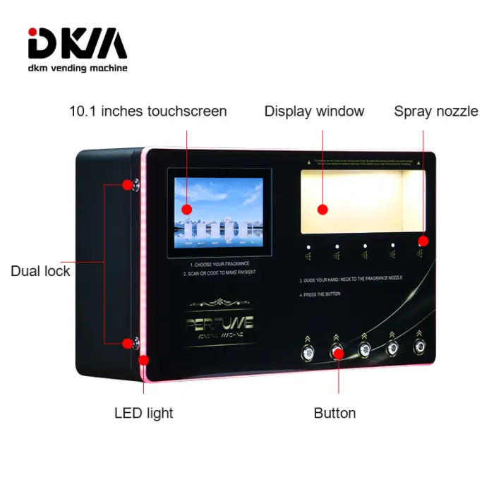 DKM High Quality Perfume Tester Wending Vending Machine Perfume Vendor Machine Spray With QR Code Payment — image 4