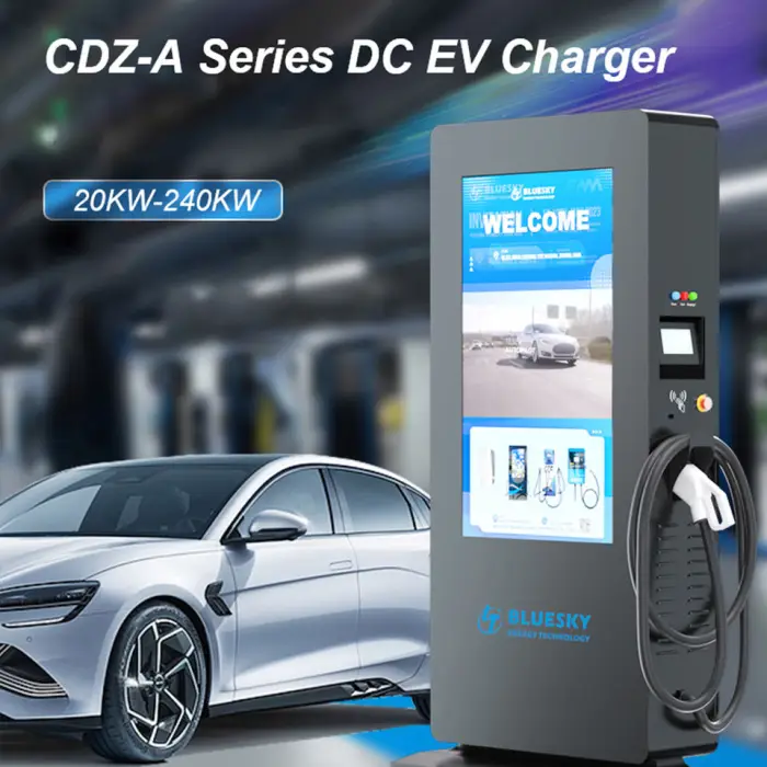 Bluesky 22kw Electric Car Charging Station Fast Electric Car Dc Ev Charger Station with Advertising Screen with Pos Payment — image 3