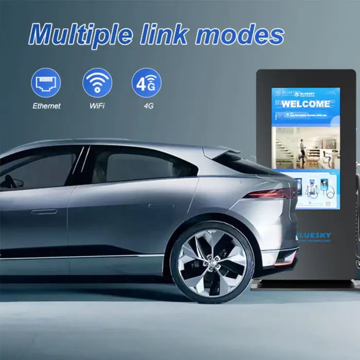 Bluesky 22kw Electric Car Charging Station Fast Electric Car Dc Ev Charger Station with Advertising Screen with Pos Payment — image 5