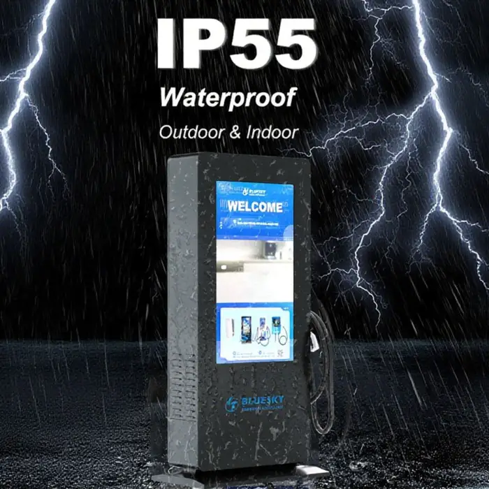 Bluesky 22kw Electric Car Charging Station Fast Electric Car Dc Ev Charger Station with Advertising Screen with Pos Payment — image 6