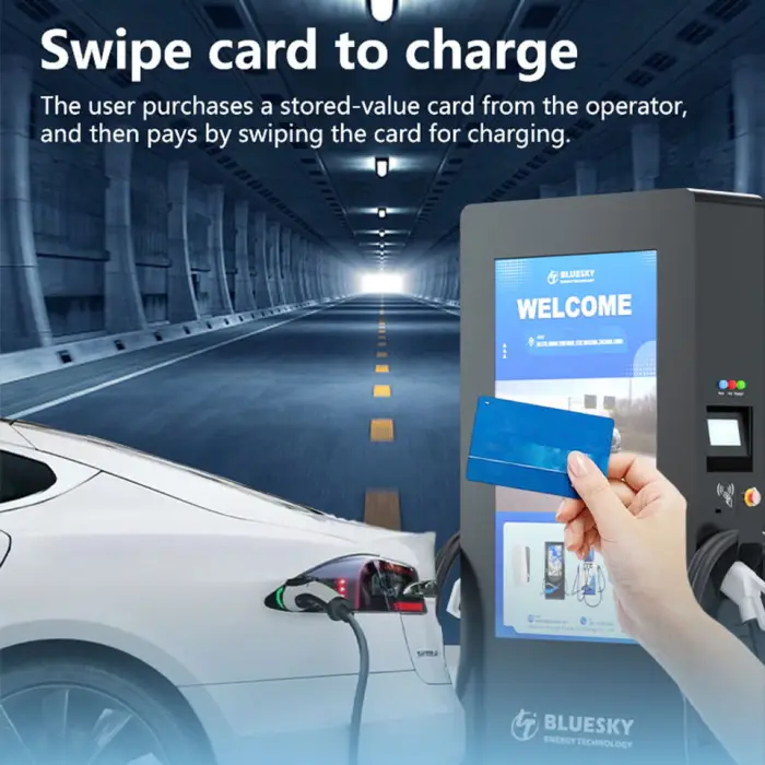 Bluesky 22kw Electric Car Charging Station Fast Electric Car Dc Ev Charger Station with Advertising Screen with Pos Payment — image 7