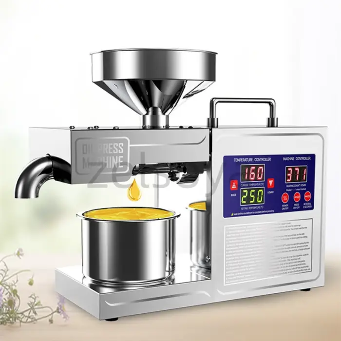 stainless steel oil press machine small intelligent peanut flaxseed sesame oil press safe use — image 3