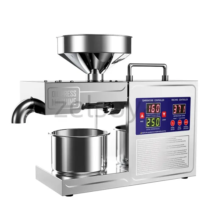 stainless steel oil press machine small intelligent peanut flaxseed sesame oil press safe use — image 4