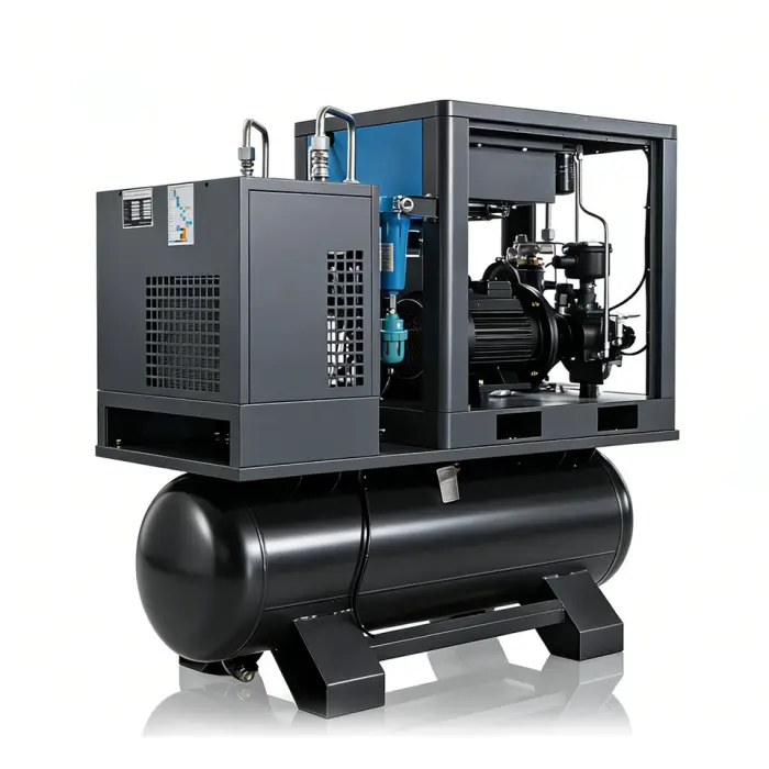 Airstone Small 7.5KW 10HP All in One Integrated Industrial Screw air Compressor With 300 Liters Tank and Refrigerated Dryer — image 5