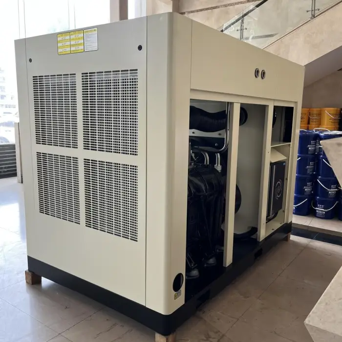 Airstone 55KW 75HP Double Stage PM VSD IP65 Oil Cooed Motor Screw Air Compressor with Waste Heat Recovery Pipeline — image 4