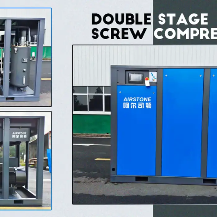 Airstone Factory Two Stage 75KW 100HP Double Stage PM VSD Screw Air Compressor 8Bar 10Bar 2 Stage Industrial Air-compressor Pump — image 7